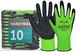 ACE Handyman Werkhandschoenen - Beschermende handschoenen voor het werk - EN 388 - Maat 08/M (Pak van 10)