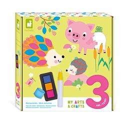 Janod - My Arts & Crafts - 3 jaar - creatieve multiactiviteitenset - 8 illustraties - creatieve set voor kinderen - leren fijne motoriek en concentratie - J07746