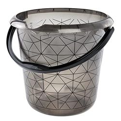 keeeper Secchio con Scala Graduata Integrata e Manico Ergonomico, 10 L, Ilvie Polygon, Crystal Grey (Grigio)