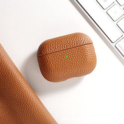 RUNNLY Étui de Protection en Cuir véritable pour AirPods Pro - pour Casque AirPods Pro - Marron