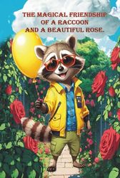 The magical friendship of a raccoon and a beautiful rose