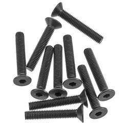 Zeskant platte kop M3x18mm, zwart (10)