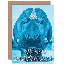 Wee Blue Coo CARD BIRTHDAY CELEBRATION HAPPY HIPPO PUN FUN PRESENT GIFT