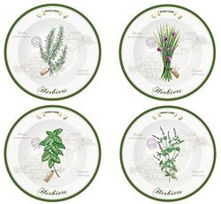 sans marque JD Diffusion - 819HERB - Set da 4 Piatti Collezione Seegras Pata, 22 cm