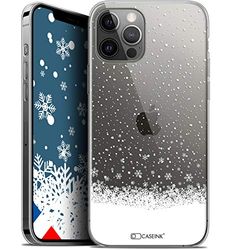 Caseink Beschermhoes voor Apple iPhone 12 Pro Max (6,7 inch), gel, HD-motief, bedrukt in Frankrijk, kerstmotief, sneeuwvlokmotief, zacht, ultradun