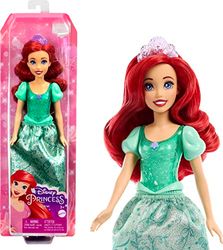 Mattel Disney Princess-leksaker, ställbar Ariel-modedocka med glittrande kläder och accessoarer inspirerade av Disneyfilmen, presenter till barn HLW10