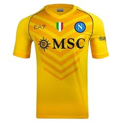 SSC NAPOLI Temporada 23/24 Camiseta de Carrera, Amarillo, M Unisex Adulto