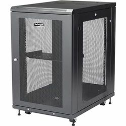 StarTech.com Armadio Rack 19" 18U su Ruote a 4 Montanti, Server Rack a Profondità Regolabile con Ripiano da 1U e Serratura