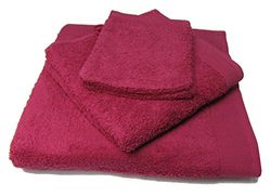 Deveaux 3029381545594 Lot de 4 Pièces Eponge Uni Coton Fuchsia 38 x 27 x 9 cm