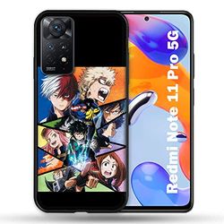 Beschermhoes voor Xiaomi Redmi Note 11 Pro / 11 Pro 5G Manga My Hero Academia zwart
