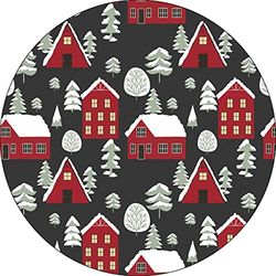 Bonateks, Runt digitalt tryckt musmatta, halkfri undersida, för kontor och hem, diameter: 22 cm