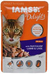 Iams Volwassenen blij met sappig lam en lever in gelei, 85 g