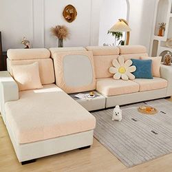 ShowyLive Copertura per gli Schienali per Divano Fodera per Cuscino Sedile del Divano - Alta Qualità & Lavabile (Foglie, Beige)