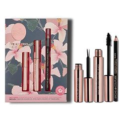 Rachel Couture Eye Kit Trio Includes Brow Pencil, Liquid Eyeliner & Mascara Vegan and Cruelty free Infused With Hibiscus Extract