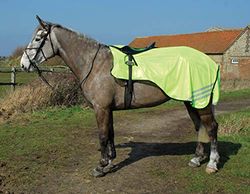 Rhinegold Bright Yellow Cutaway Mesh Ride On Rug Full Alfombra de Malla, Color Amarillo Brillante, Ecuestre, Extra Grande