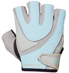 Harbinger Dames Training Grip Pols Wrap Gewichtheffen Handschoenen, Gel-Padded Lederen Palm, Fitness, Zwart, Large