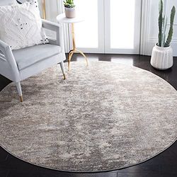 Safavieh Tapis Contemporain pour Salon, Salle à Manger, Chambre à Coucher - Madison Collection, Tapis à Poil Court, Gris et Beige, 201 X 201 Cm