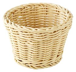 APS Basket rotondo "Profi Line", cestino in vimini beige, cestino in polipropilene, contenitore in vimini, cestino per pane, cestino per alimenti, diametro Ø 13 cm, altezza 10 cm