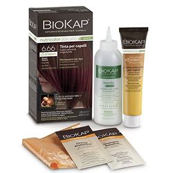 BIOKAP RAPID Permanent Hair Colour 6.66 Ruby Red Only 10 Minutes Reaction Time Organic Argan Oil TricoREPAIR Complex Vegan Optimal Grey Coverage Up to 80% Natural Ingredients