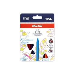 FACTIS® Estuche 12 colores triangulares plastipastel