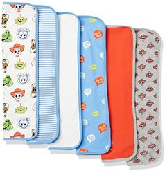Amazon Essentials Disney | Marvel | Star Wars Unisex Babies' Burp Cloths, Pack of 6, Toy Story Play Nice, One Size