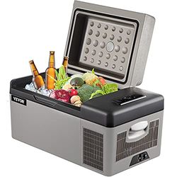 VEVOR Mini-koelkast voor de auto, 20 l, mini-koelkast, draagbaar, elektrisch, 45 W, met digitaal paneel, -20 tot 20 °C, om dranken en bieren vers te houden, 0,2 kw.h/24 uur, camping, 56 x 29 x 30 cm
