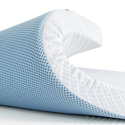 SU SUBRTEX Surmatelas Confortable en Mousse à mémoire de Forme infusée de Gel avec Housse Lavable hypoallergénique en Bambou ventilé pour soulager la Pression (5 cm, 135 x 190 cm)