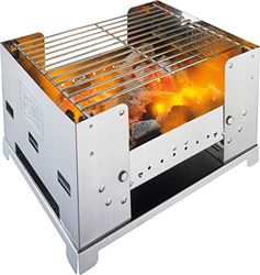 Esbit Griglia a Carbonella BBQ300S | Acciaio Inox | 3 Niveles | Cucina da Trekking | Accamparsi | Grigliate all'aperto