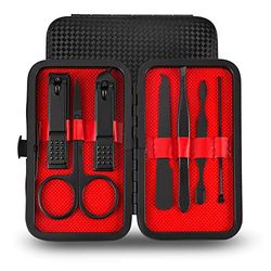 Heatigo Set, manicura, pedicura, Aseo, Cuidado de Piel, Estuche de Viaje, Kit de Belleza (7 Unidades), Acrylic, Negro