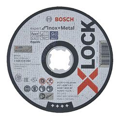 Bosch Accessories 2608619264 Disque à Tronçonner à Surface Plate Expert for Inox & Metal (pour l'inox et les Métaux, X-LOCK, Ø 125 mm, Alésage : 22,23 mm, Épaisseur : 1 mm)