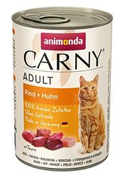 animonda Carny Adult cat food, wet food for adult cats, beef + chicken, 6 x 400g