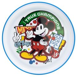 Plato infantil reutilizable bicolor con base antideslizante de Mickey