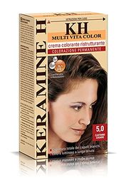 Keramine H Crema Colorante Ristrutturante, Castano Chiaro - 3 Confezioni da 110 ml - Totale: 330 ml