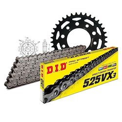 Kettingset DID staal 525VX3 / 106 clipslot voor Honda XBR 500 cc bj. 1987-1989