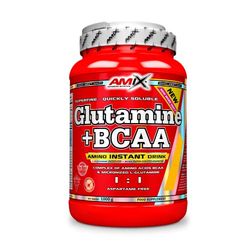 Amix - Glutamina + Bcaa - Suplemento Alimenticio - Mejora del Rendimiento - Contiene Aminoácidos Bcaa - Glutamina en Polvo - Nutrición Deportiva- Sabor a Piña - Bote de 1 Kg