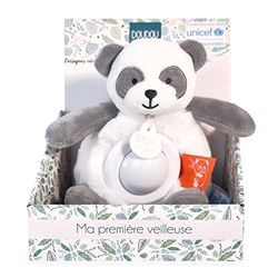 Doudou et Compagnie - Nachtlampje - Panda - Zwart en wit - 20 cm - Baby & Me - Unicef - DC3996