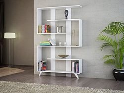 Hanah Home Scandinavische stijl boekenplank, wit, 120 x 162 x 20 cm | 100% melamine gecoat particle board, 18 mm dik | wandmontage, meerdere planken, stijlvolle opbergoplossing