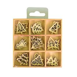 Artemio Mini décorations en Forme de sapins de Noël Bois Beige 2,5 cm