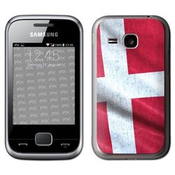 atFoliX football 2012 Danmark flagga designfolie för Samsung Champ Deluxe C3310