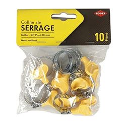 Cogex 85588 collar presión metal grifo, amarillo/gris, Set de 10 piezas