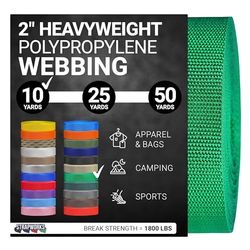 Strapworks Sangle en polypropylène Lourd – Sangle en polyéthylène Robuste pour réparation d'équipement de Bricolage en extérieur, 5,1 cm x 9,1 m – Vert Kelly