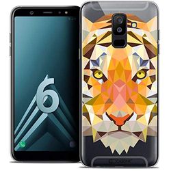 Caseink fodral för Samsung Galaxy A6 Plus 2018 (6) fodral [Crystal Gel HD Polygon Series Animal - mjuk - ultratunn - tryckt i Frankrike] tiger