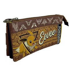 CYPBRANDS Unisex Kid's Cyp Brands-Pokémon Portatodo Triple Adaptable A Trolley-Eeve Cases, Beige, Estandár