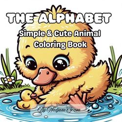 THE ALPHABET: Simple & Cute Animal Coloring Book