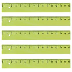 KUM AZ3032216-G - Regla 15 cm, L1 Pop TP, 5 Piezas, Verde, de plástico Resistente