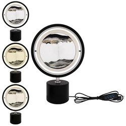 Lesser & Pavey Quicksand Lamp with Light for Decor | Rotatable Moving Sand Art Lamp for Night Light | Artistic Gift for Home Decor & Desk Lamp – Quicksand Lamp Black & White