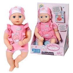 Baby Annabell My First Bath Annabell 707227-30cm Doll with Waterproof Body for Toddlers - Includes Swimsuit & Hat - Hand Washable - Suitable from 3 Years, Multicolor