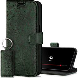 SURAZO Leather Wallet Mobile Phone Case Compatible with Samsung Galaxy A15 - Flip & Fold Smartphone Case with Stand RFID Blocker, Magnet Closure, 3 Slots for Bank Cards - Handcrafted European Leather