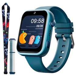 OKYUK T45 Orologio intelligente per bambini 4G GPS Tracker orologio per bambini ragazzi con videochiamata, messaggi, modalità scolastica, funzione SOS, fotocamera e pedometro (verde)