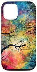 Carcasa para iPhone 15 Alaska Norte En Bosque Plantas Vintage Colorido